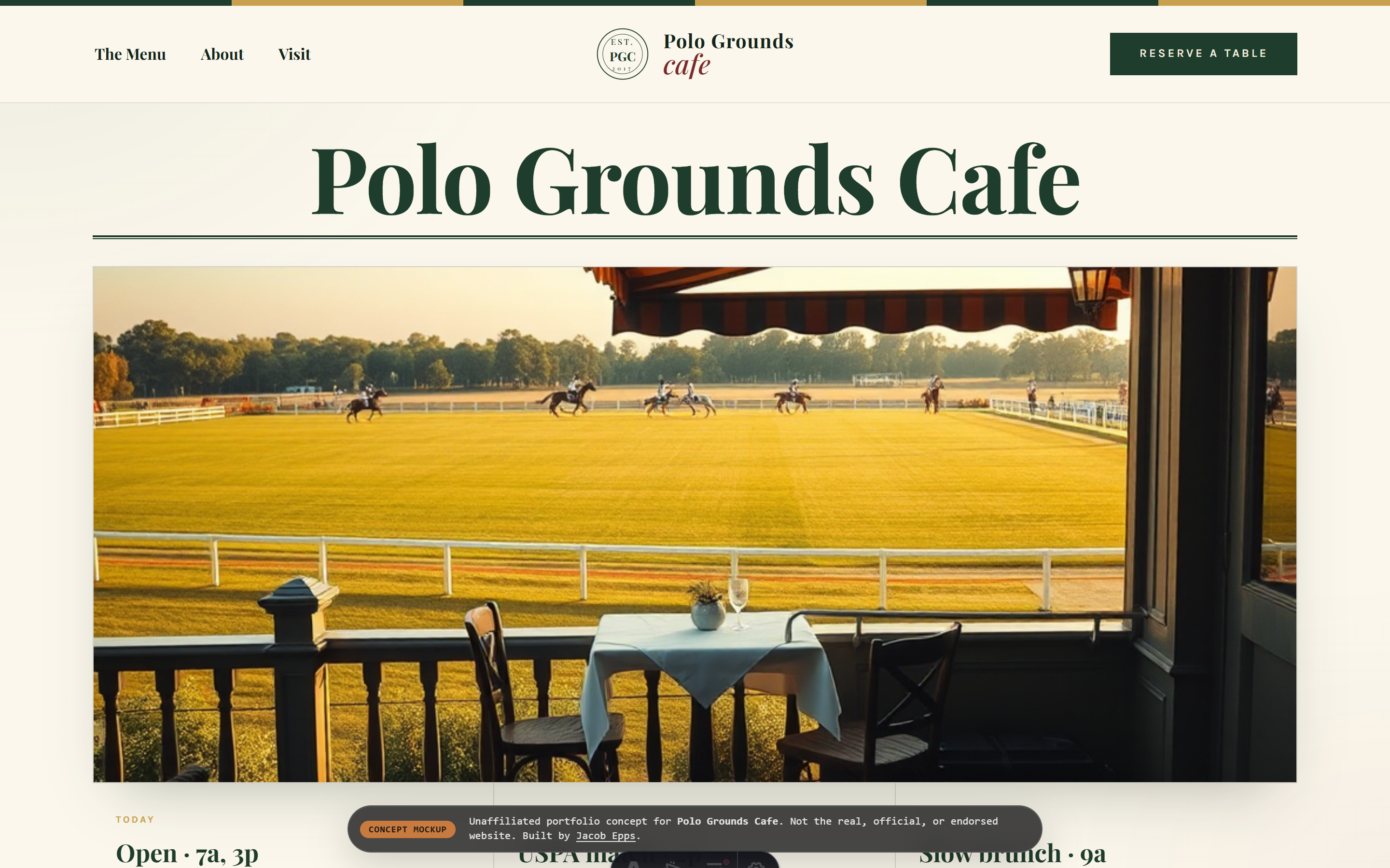 Polo Grounds Cafe, concept redesign