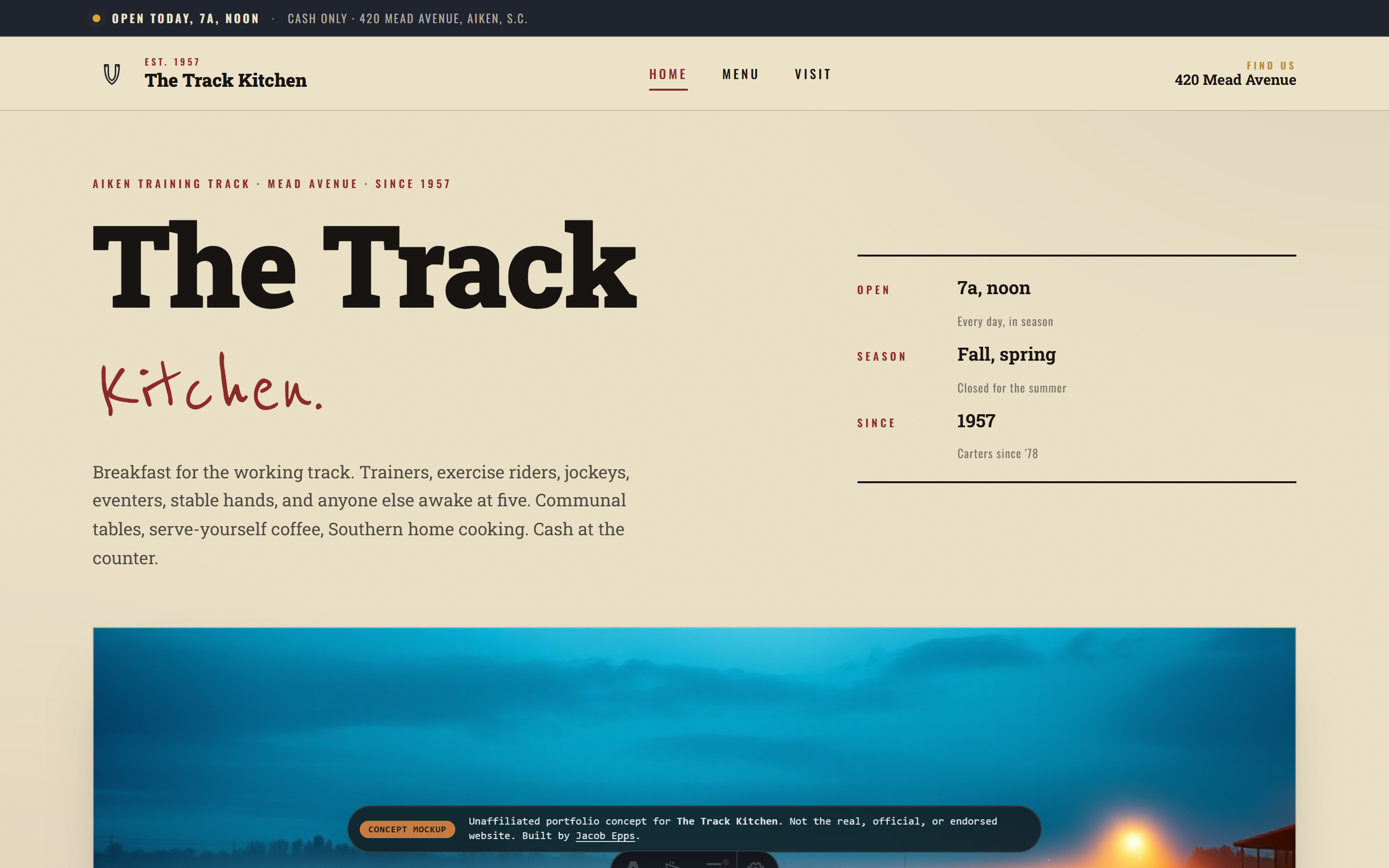 The Track Kitchen, concept redesign