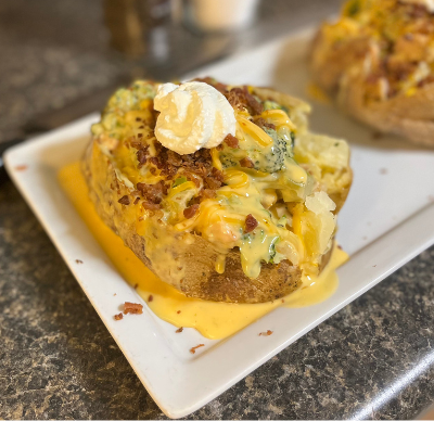 Two loaded potatoes from Piece of Potato
